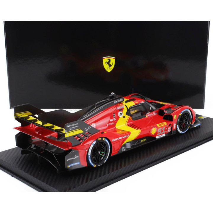 BBR MODELS FERRARI 499P 3.0L TURBO V6 TEAM FERRARI AF CORSE N 51 3rd WEC 6h SPA 2023 ALESSANDRO PIER GUIDI - JAMES CALADO - ANTO