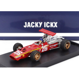 BRUMM FERRARI F1  312 N 26 WINNER FRANCE GP 1968 JACKY ICKX - WITH DRIVER FIGURE - RED WHITE 1/43