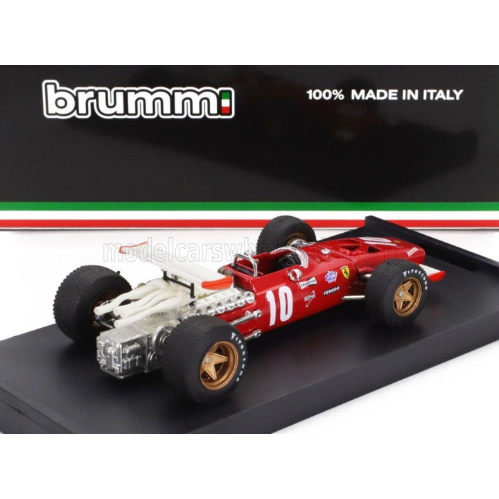 BRUMM FERRARI F1 312 N 10 ITALY GP 1969 PEDRO RODRIGUEZ - RED WHITE 1/43