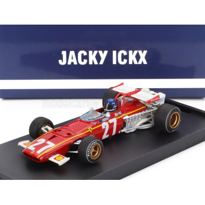 BRUMM FERRARI F1  312B N 27 BELGIUM GP 1970 JACKY ICKX - WITH DRIVER FIGURE - RED WHITE 1/43