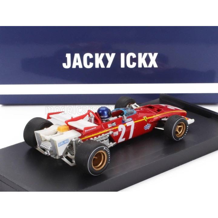 BRUMM FERRARI F1  312B N 27 BELGIUM GP 1970 JACKY ICKX - WITH DRIVER FIGURE - RED WHITE 1/43