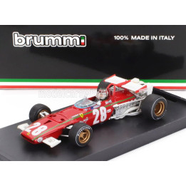 BRUMM FERRARI F1  312B N 28 BELGIUM GP 1970 IGNAZIO GIUNTI - WITH DRIVER FIGURE - RED WHITE 1/43