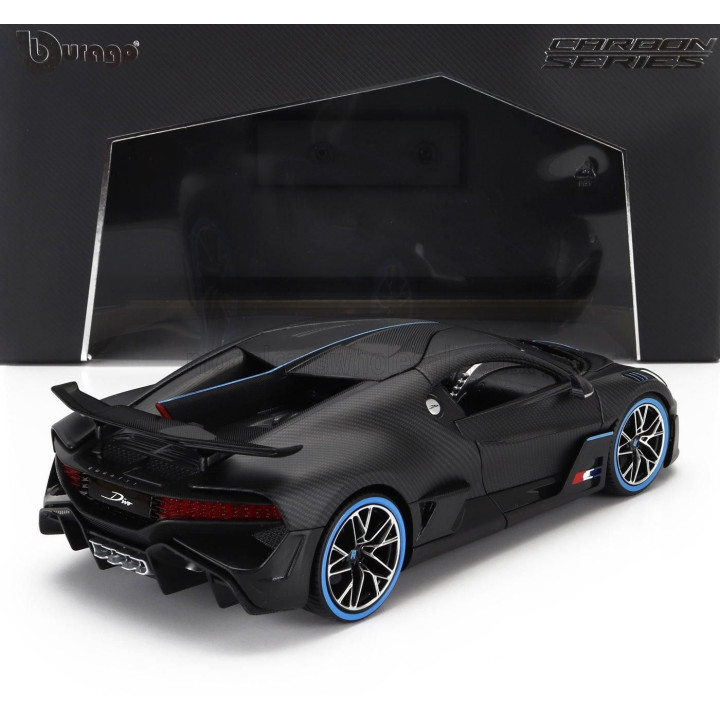 BURAGO BUGATTI DIVO 2018 - 50th ANNIVERSARY BBURAGO - MATT BLACK CARBON FIBER 1/18