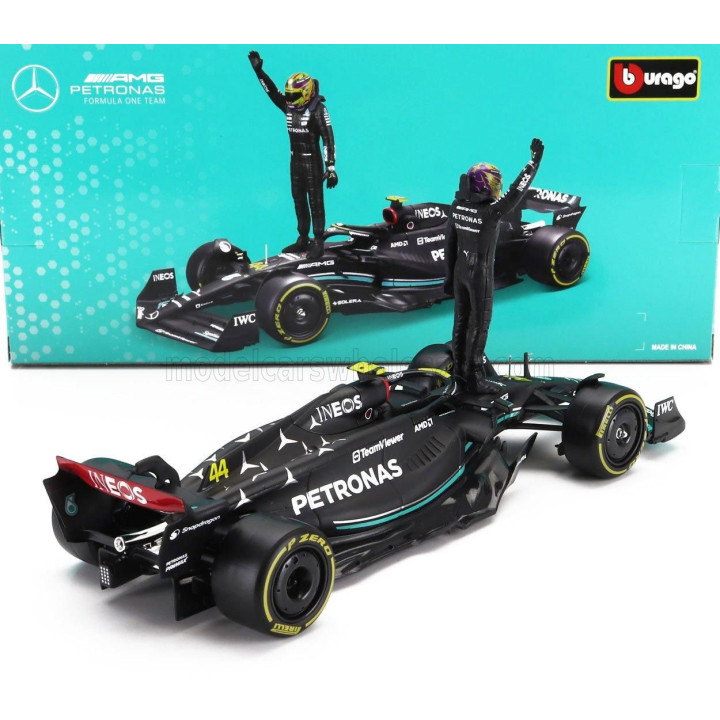 BURAGO MERCEDES GP F1 W14 TEAM MERCEDES-AMG PETRONAS FORMULA ONE N 44 SEASON 2023 LEWIS HAMILTON - MATT BLACK 1/24