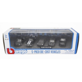 BURAGO AUDI R8 - CHEVROLET CAMARO Z/28 - LAMBORGHINI AVENTADOR - CENTENARIO - FORD USA MUSTANG - BLACK 1/64