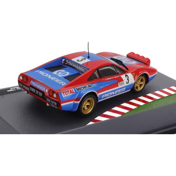 EDICOLA FERRARI 308 GTB Gr.4 (night version) N 3 RALLY MONTECARLO 1982 JEAN CLAUDE ANDRUET - MICHELE PETIT BICHE - RED BLUE 1/43