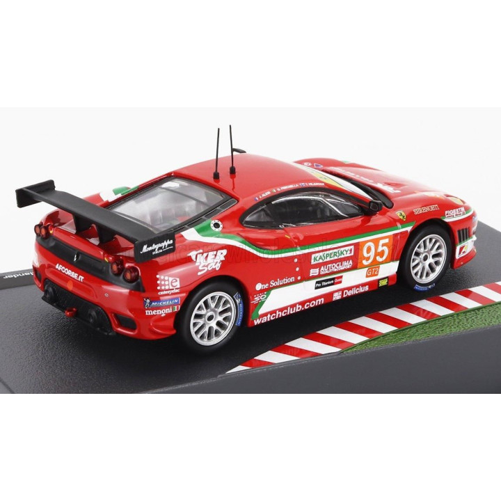 EDICOLA FERRARI F430 GT2 4.0L V8 TEAM AF CORSE N 95 24h LE MANS 2010 JEAN ALESI - GIANCARLO FISICHELLO - TONI VILANDER - RED 1/4
