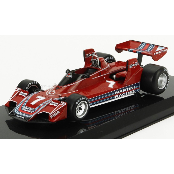 EDICOLA BRABHAM F1  BRABHAM BT45B MARTINI RACING N 7 SEASON 1976 CARLOS REUTEMANN - CON VETRINA - WITH SHOWCASE - RED 1/24