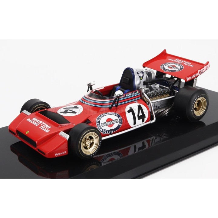 EDICOLA TECNO F1  PA123 TEAM MARTINI RACING N 14 SEASON 1972 NANNI GALLI - CON VETRINA - WITH SHOWCASE - RED 1/24