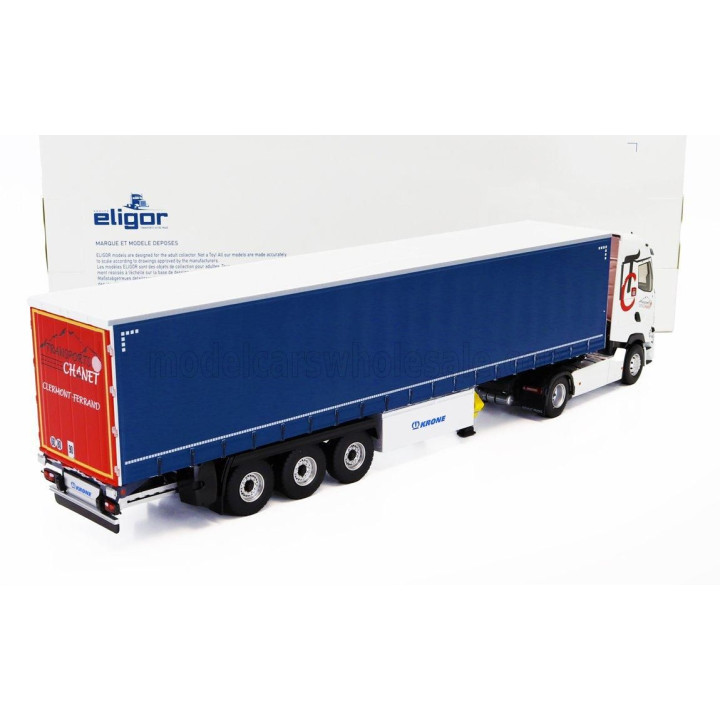 ELIGOR RENAULT T520 TRUCK TELONATO CHANET TRANSPORTS 2021 - WHITE BLUE 1/43