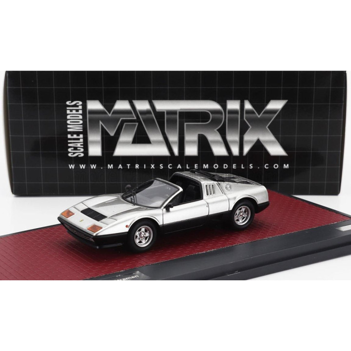 MATRIX SCALE MODELS FERRARI 512BB TARGA STRAMAN 1978 - SILVER BLACK 1/43