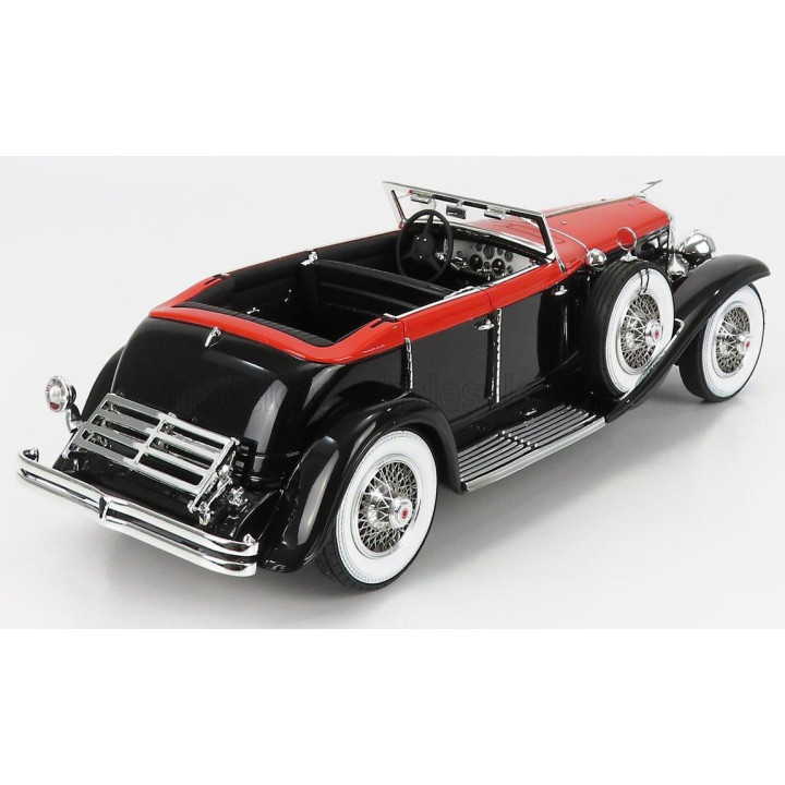 MATRIX SCALE MODELS DUESENBERG J RIVIERA PHAETON BY BRUNN CABRIOLET OPEN 1934 - BLACK ORANGE 1/18