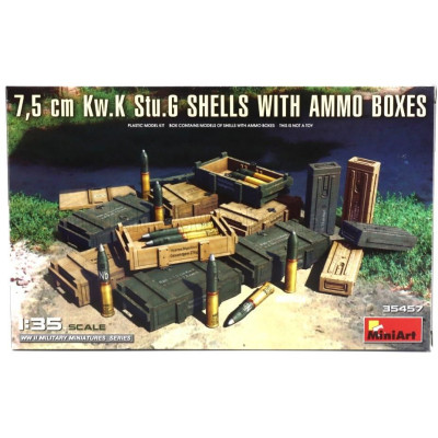 MINIART ACCESSORIES 7.5CM KW.K STU.G SHELLS WITH AMMO BOXES MILITARY 1/35