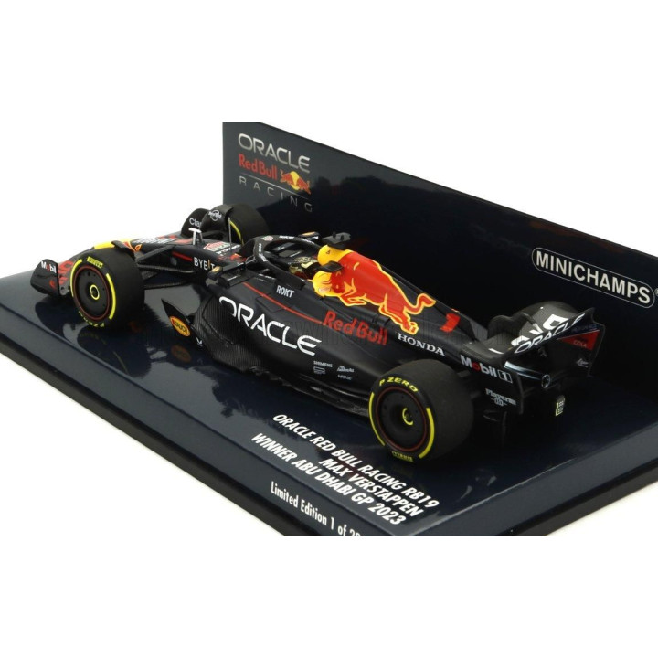 MINICHAMPS RED BULL F1  RB19 TEAM ORACLE RED BULL RACING N 1 WORLD CHAMPION WINNER ABU DHABI GP 2023 MAX VERSTAPPEN - MATT BLUE 