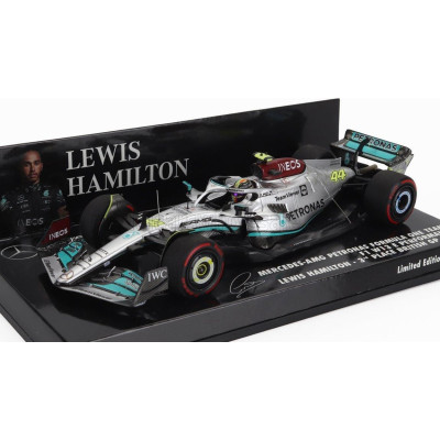 MINICHAMPS MERCEDES GP F1 W13E TEAM MERCEDES-AMG PETRONAS F1 N 44 3rd SILVERSTONE BRITISH GP 2022 LEWIS HAMILTON - SILVER GREEN 