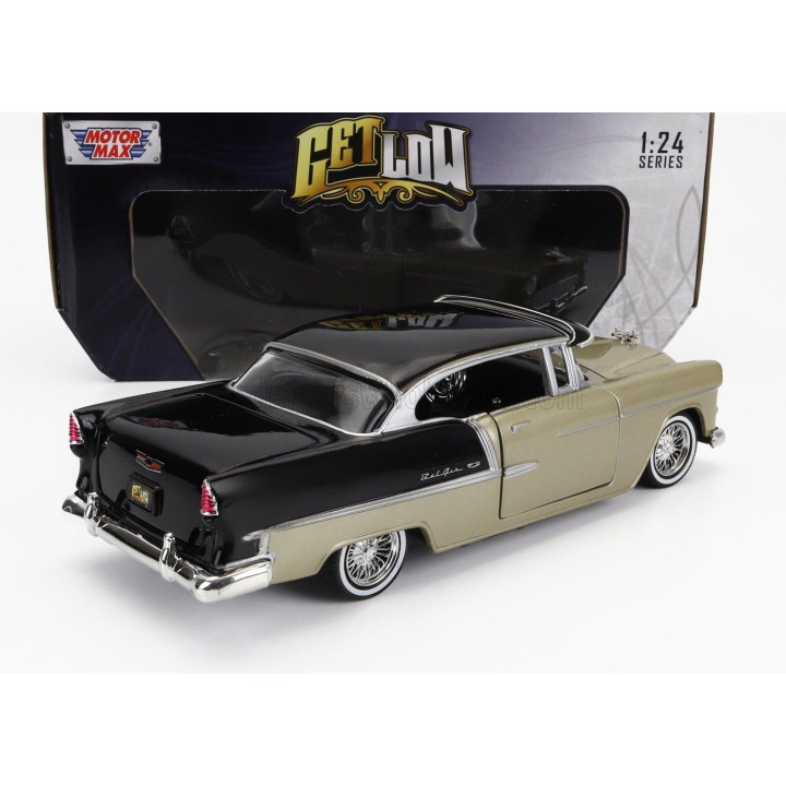MOTOR MAX CHEVROLET BEL AIR 1955 - GOLD BLACK 1/24