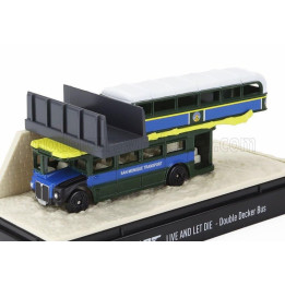 MOTOR MAX DECKER DIORAMA - AUTOBUS WITH BRIDGE 1960 - 007 JAMES BOND - LIVE AND LET DIE - VIVI E LASCIA MORIRE - BLUE GREEN 1/64