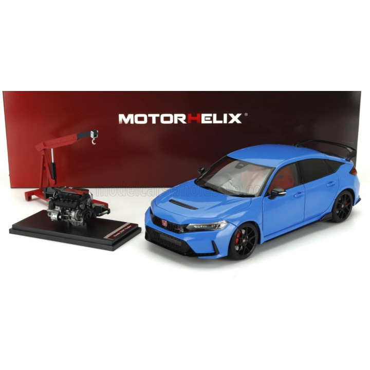 MOTORHELIX HONDA CIVIC TYPE-R (FL5) WITH ENGINE AND ACCESSORIES 2020 - BLUE RACING PEARL 1/18