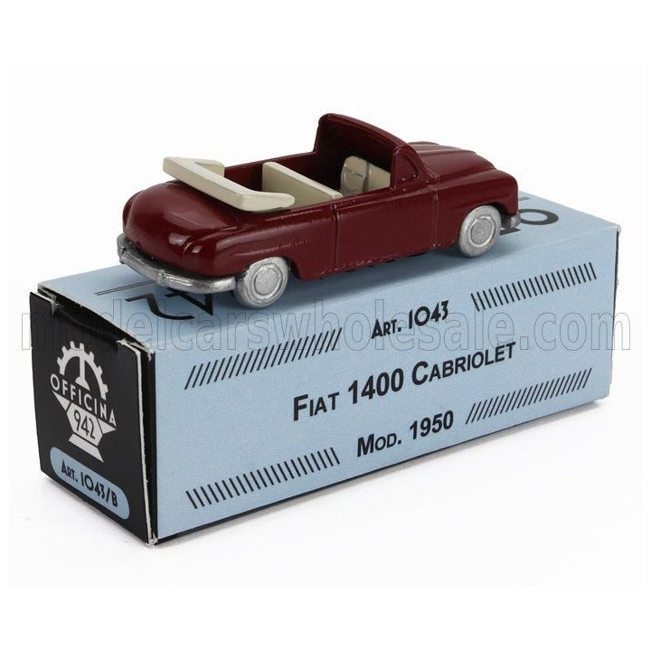 OFFICINA 942 FIAT 1400 CABRIOLET OPEN 1950 - BORDEAUX 1/76