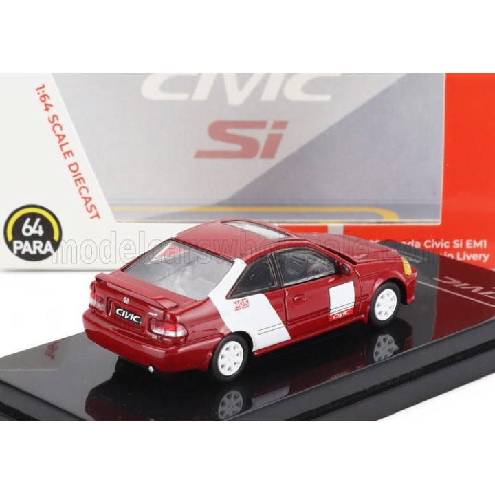 PARAGON MODELS HONDA CIVIC Si COUPE EM1 1999 - RED WHITE 1/64
