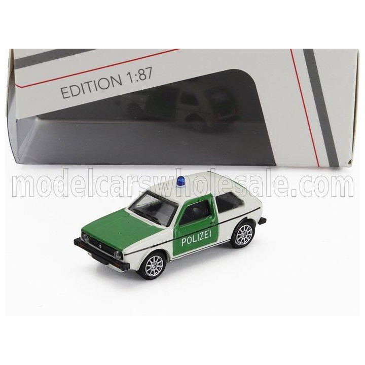 SCHUCO VOLKSWAGEN GOLF MKI POLIZEI 1974 - GREEN WHITE 1/87