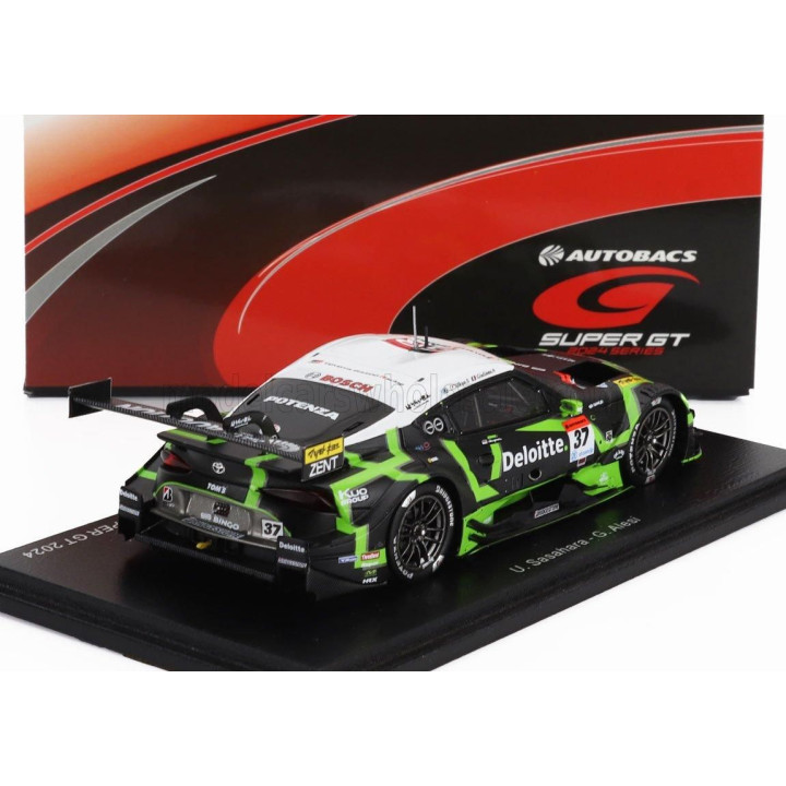 SPARK MODEL TOYOTA SUPRA GR TEAM DELOITTE N 37 GT500 CLASS SUPER GT 2024 GIULIANO ALESI - UKYO SASAHARA - BLACK GREEN WHITE 1/43