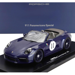 SPARK MODEL PORSCHE 911 992 CARRERA S CABRIOLET OPEN N 11 2024 - LA CARRERA PANAMERICANA 1952 - CON VETRINA - WITH SHOWCASE - BL