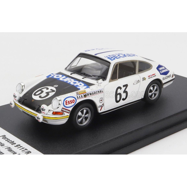 TROFEU PORSCHE 911T COUPE TEAM MARCEL MARTIN N 63 24h LE MANS 1969 RENE MAZZIA - PIERRE MAUROY - WHITE BLACK 1/43