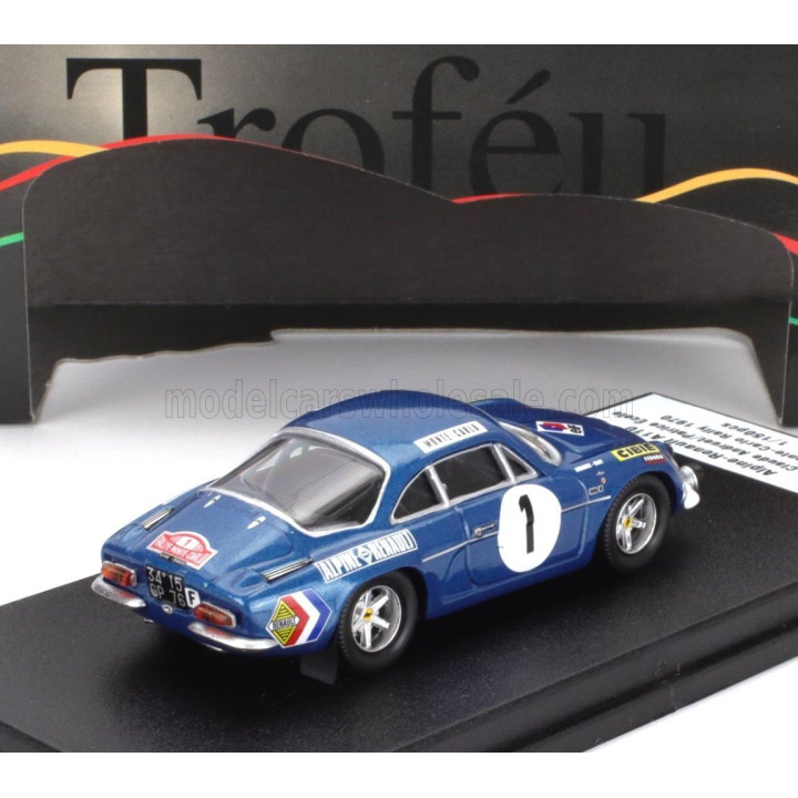 TROFEU RENAULT ALPINE A110 1300 N 1 RALLY MONTECARLO 1970 JEAN CLAUDE ANDRUET - PATRICE ECOT - BLUE 1/43