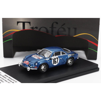 TROFEU RENAULT ALPINE A110 1600 N 167 RALLY MONTECARLO 1972 VITOR COLACO MARQUES - CHRISTIAN MELVILLE - BLUE 1/43