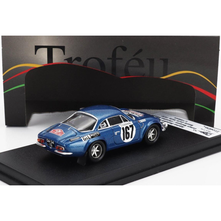 TROFEU RENAULT ALPINE A110 1600 N 167 RALLY MONTECARLO 1972 VITOR COLACO MARQUES - CHRISTIAN MELVILLE - BLUE 1/43