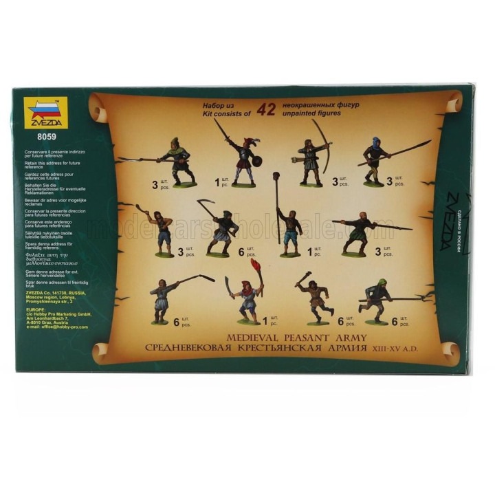 ZVEZDA ACCESSORIES MEDIEVAL PEASANT ARMY 1500 1/72