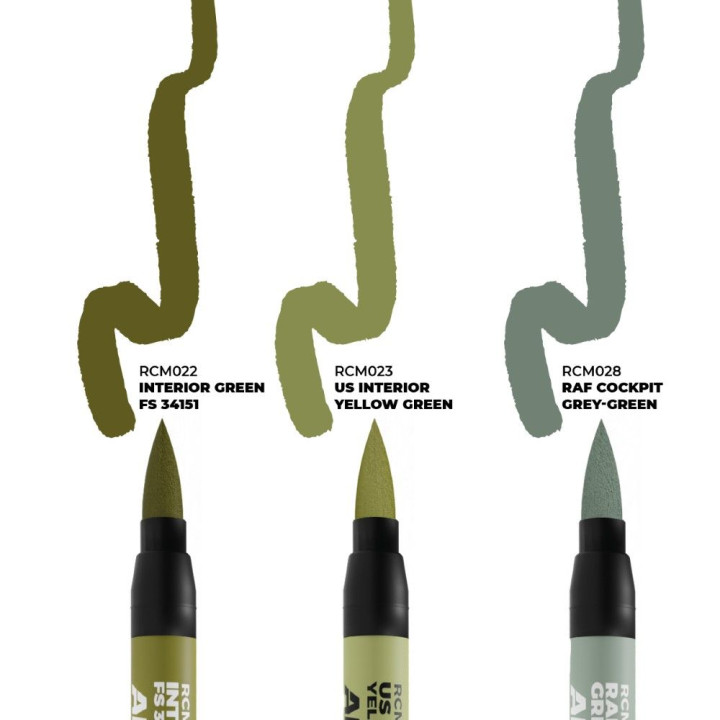 WWII ALLIED AIRCRAFT COCKPIT COLORS - SET 3 REAL COLORS MARKERS