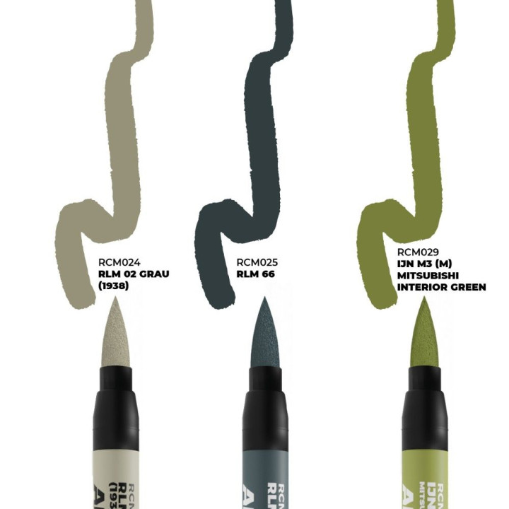 WWII AXIS AIRCRAFT COCKPIT COLORS - SET 3 REAL COLORS MARKERS