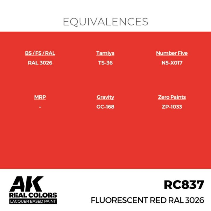 Fluorescent Red RAL 3026 17 ml