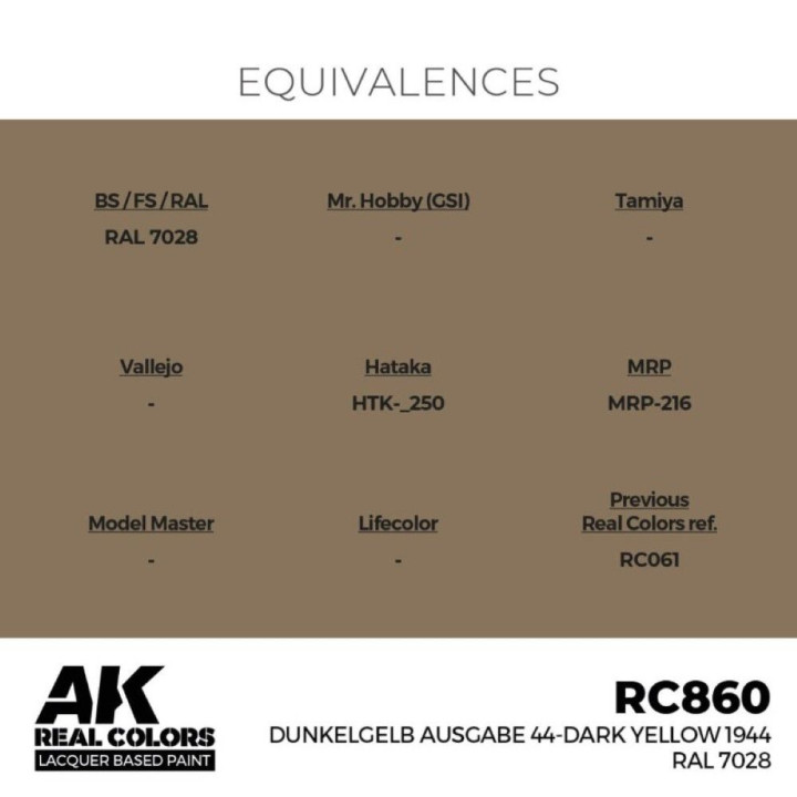 Dunkelgelb Ausgabe 44-Dark Yellow 1944 RAL 7028 17 ml