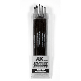 SET OF 5 SILICONE BRUSHES HARD TIP
