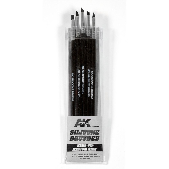 SET OF 5 SILICONE BRUSHES HARD TIP