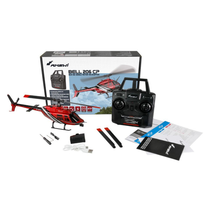 AMEWI RC VRTUĽNÍK BELL 206 CP JET RANGER 6-CH 6G RTF | RCsvet