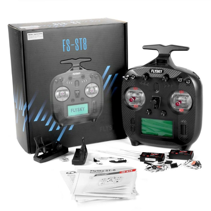 Flysky FS-ST8 vylepšený 8-kanálový vysielač s 2 prijímačmi FS-SR8