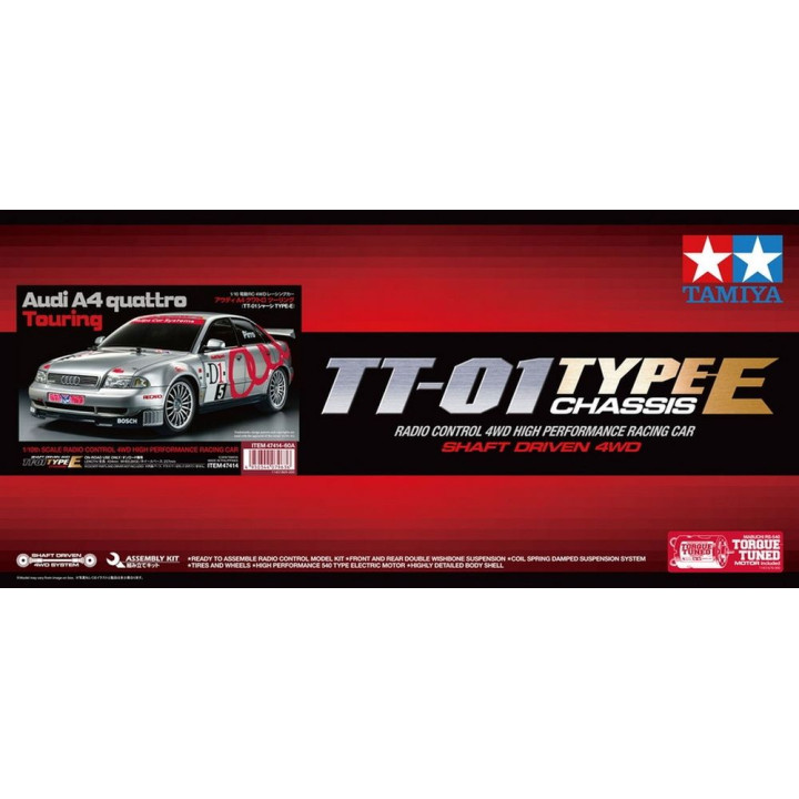 Tamiya 47414 TT01E Audi A4 quattro Touring 1/10 kit/stavebnica
