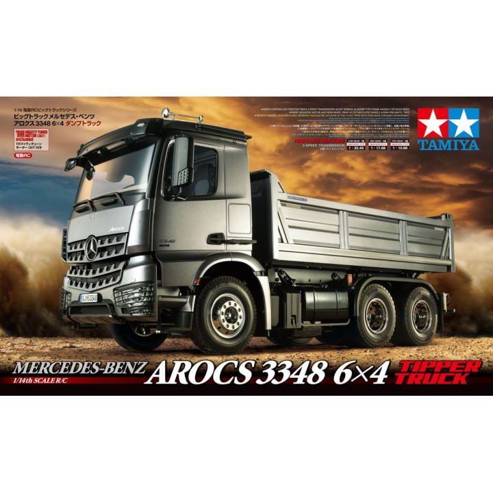 Tamiya RC MB Arocs 3348 Tipper Truck 6x4 nenafarbený (biely) 1/14 kit/stavebnica