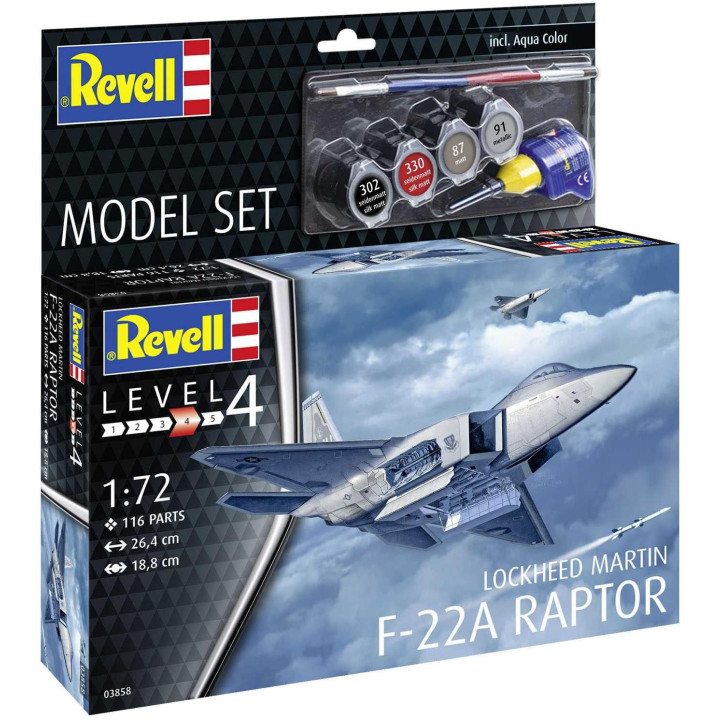ModelSet letadlo 63858 - Lockheed Martin F-22A Raptor (1:72)