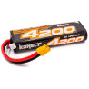 LiPo akumulátor konektorem XT60, kapacita 4200mAh, 40C vybíjecí proud, napětí 7,4V/2S, rozměry 133 x 44 x 25 mm.