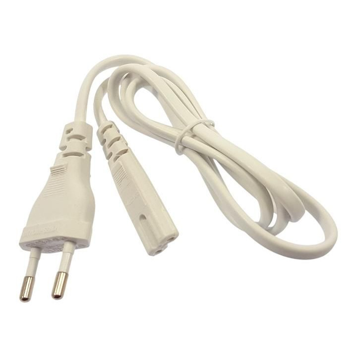 Napájecí kabel 230V 2pinový 1m bílý