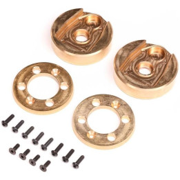 Axial kryt portálové nápravy se závažím, mosaz (122.4g/34.6g x 2), AF16P (pár): Gilamon AXP8