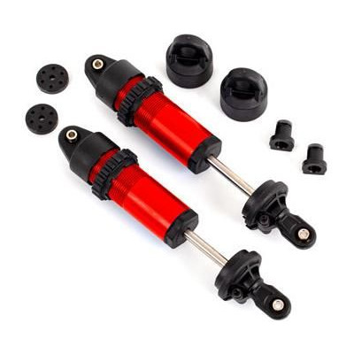 Traxxas tlumič krátký GT-Maxx hliníkový červeně eloxovaný (2)