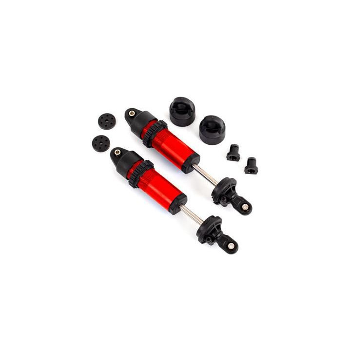 Traxxas tlumič krátký GT-Maxx hliníkový červeně eloxovaný (2)