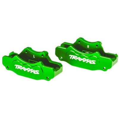Traxxas třmen přední brzdy hliníkový zelený (pár)