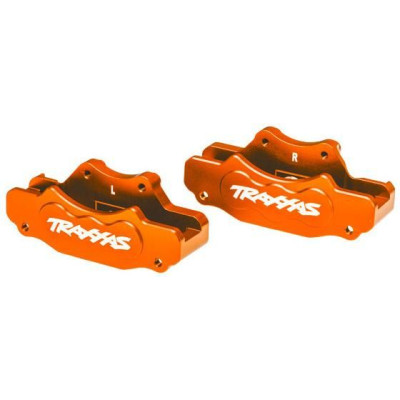 Traxxas třmen přední brzdy hliníkový oranžový (pár)